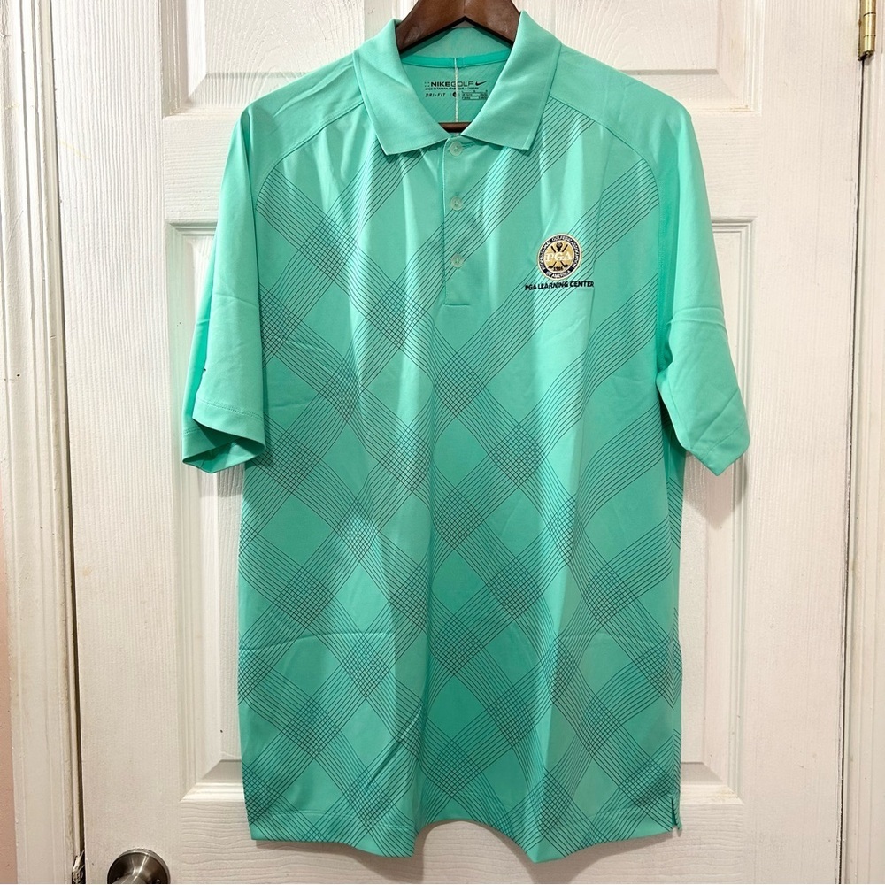Nike Golf Teal Polo Shirt PGA. Men's Dri-Fit Size Large. NWT